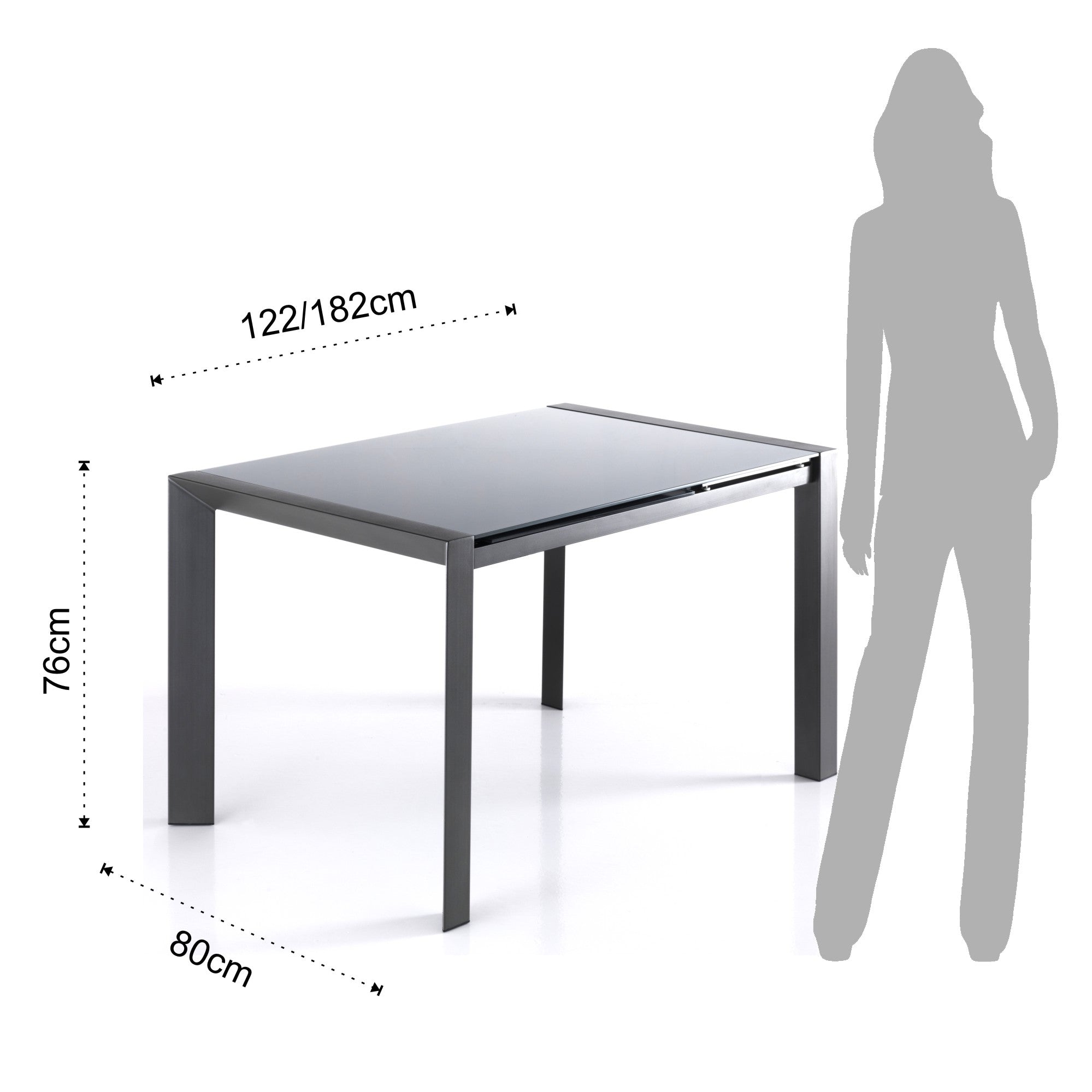 Rectangular Extendable Table - Valla Grey