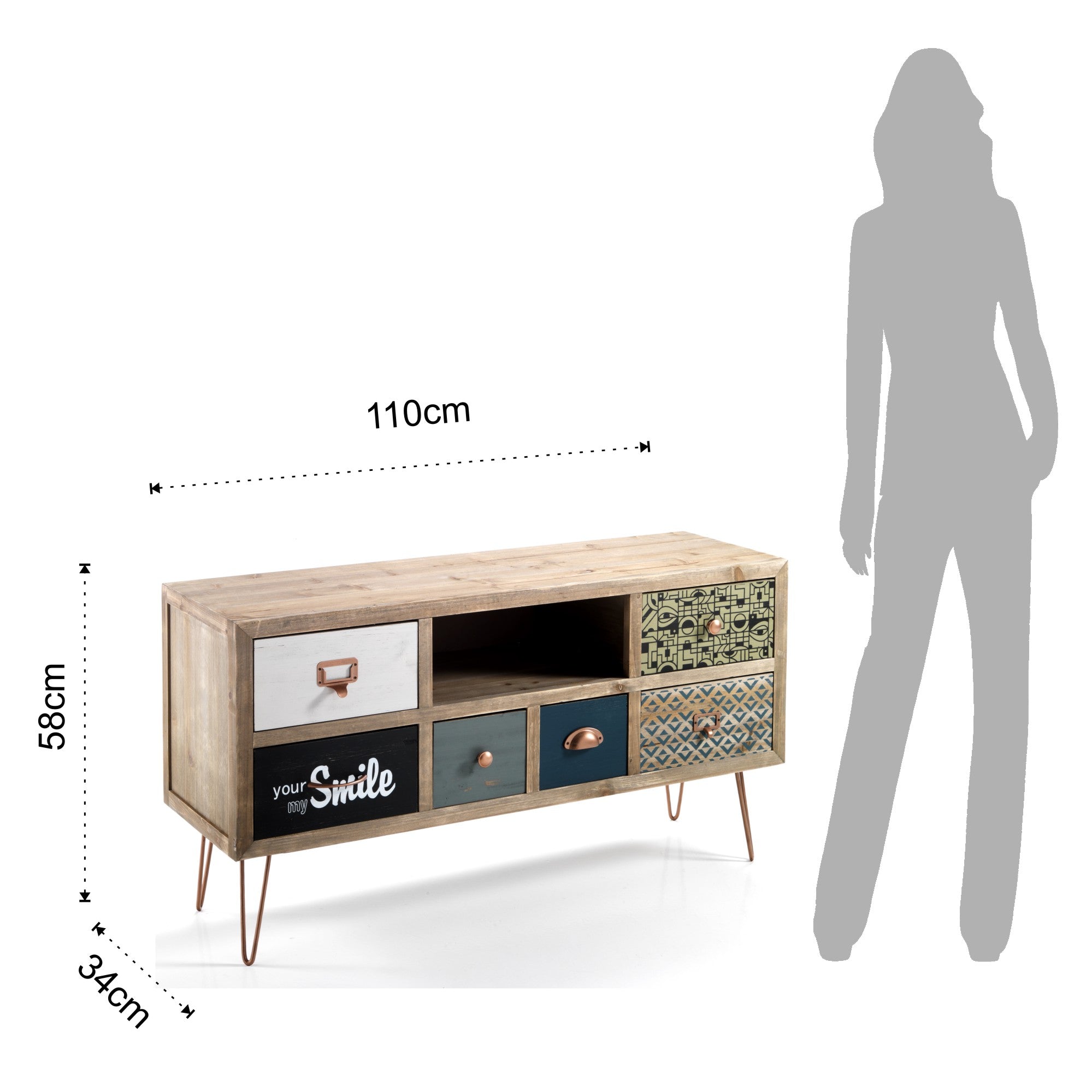 TV Stand / 6 Drawer Dresser - Kijo
