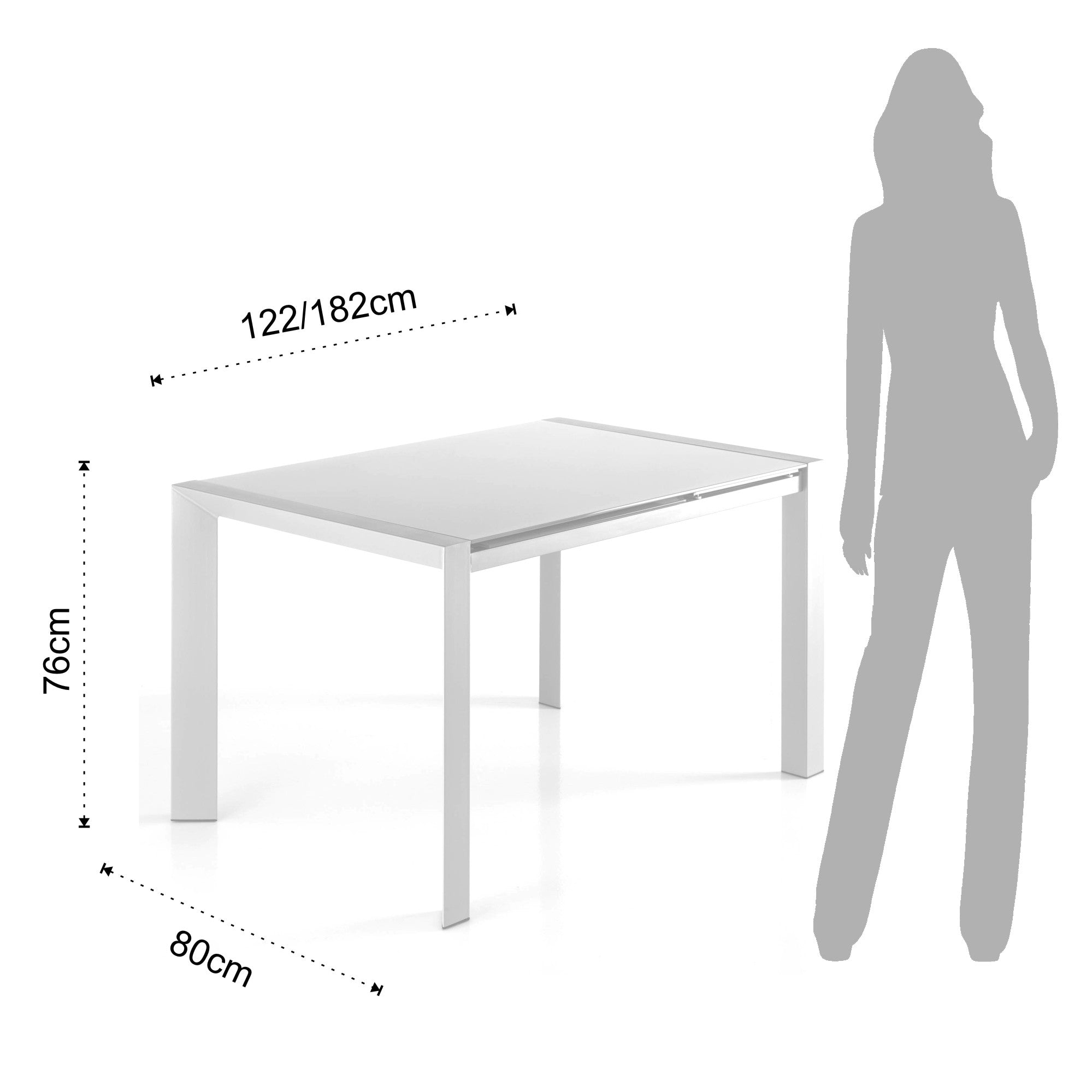 Rectangular Extendable Table - Valla White